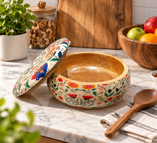 Handcrafted Mango Wood Roti Box