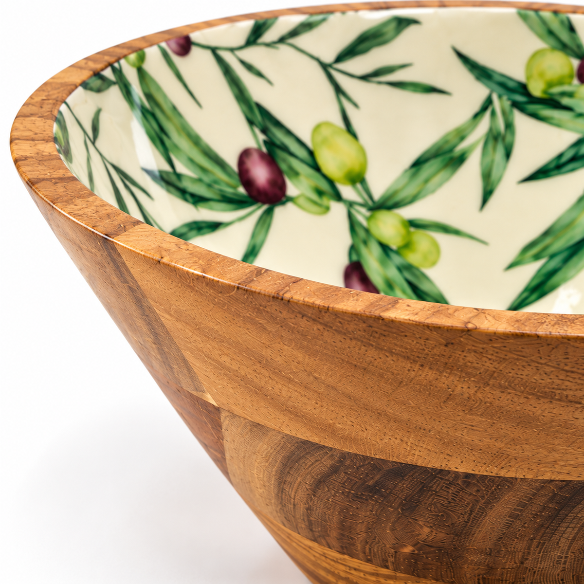Bowl- Handcrafted Acacia Wood Enamel Bowl